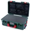 ColorCase Pelican Air 1535 Carry-on Case Trekking Green - Medium Size Waterproof Case with Pick & Pluck Foam & Mesh Lid Organizer - Red Handles & Latches view 1