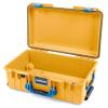 ColorCase Pelican Air 1535 Carry-on Case Yellow - Medium Size Waterproof Case (Case Only) - Blue Handles & Latches view 1
