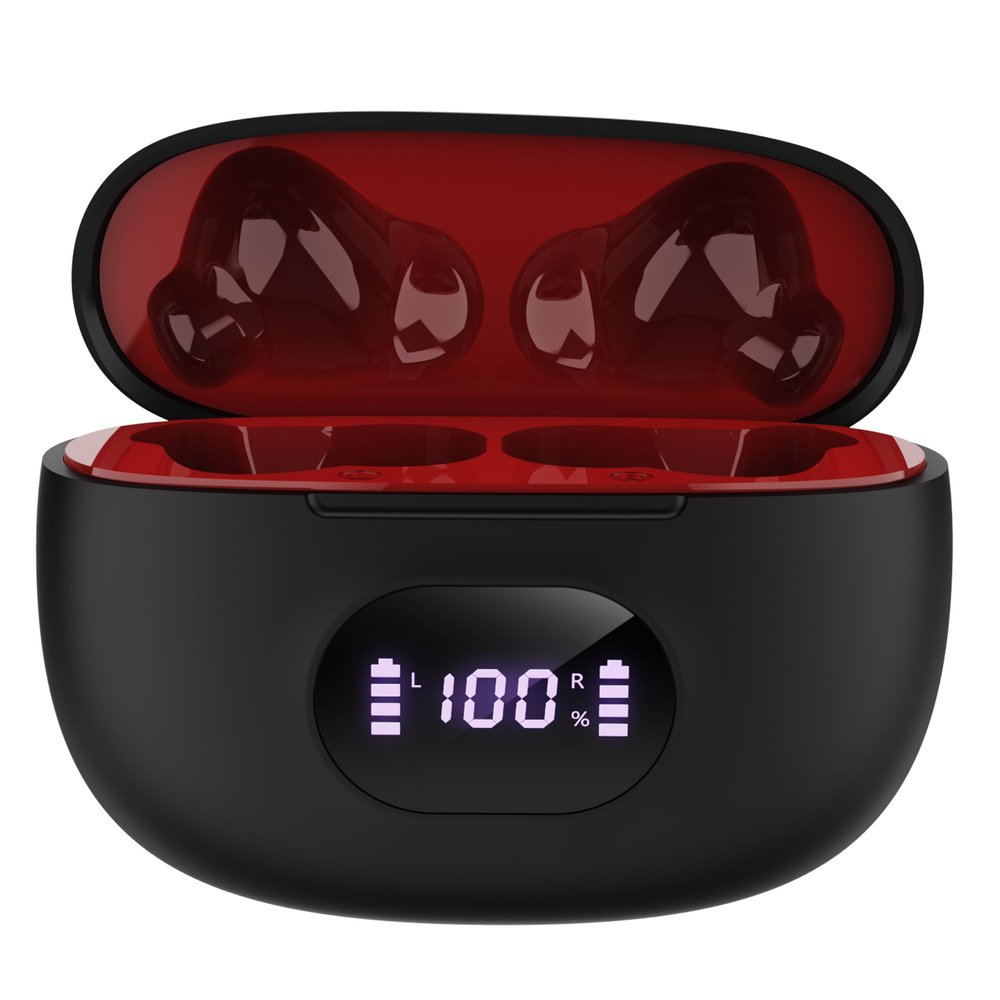 IQ Sound IQ-243TWS Dual-micTWS Earphones and LED Power Display, Amazing Stereo Sound Earbuds, Water Resistance, In-Ear Position Detection, Voice Assistant, Noise Cancellation, and Touch Control