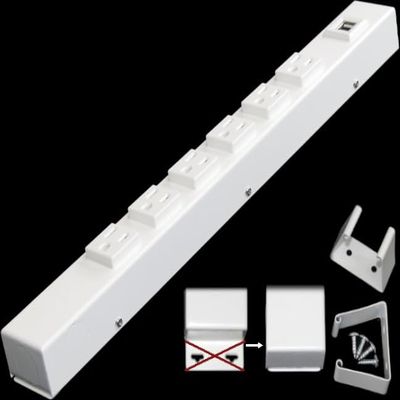 16" Hardwired Power Strip (NO Power Cord), 6 Tamper Resistant Outlets (NEMA 5-15R - NOT 20Amp), NO Ears (Without mounting tabs on Both Ends), USB, White