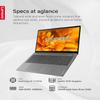 Lenovo - Ideapad 3i 15.6" Laptop - 15.6" Full HD (1920 x 1080) Touch Screen - Intel Core i3-1115G4 Dual-Core - 8GB DDR4 RAM - 256GB SSD - Intel UHD Graphics - Windows 11 - Arctic Grey - W/GaLiMu view 3