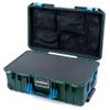 ColorCase Pelican Air 1535 Carry-on Case Trekking Green - Medium Size Waterproof Case with Pick & Pluck Foam & Mesh Lid Organizer - Blue Handles & Latches view 1