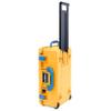 ColorCase Pelican Air 1535 Carry-on Case Yellow - Medium Size Waterproof Case with Pick & Pluck Foam & Mesh Lid Organizer - Blue Handles & Latches view 2