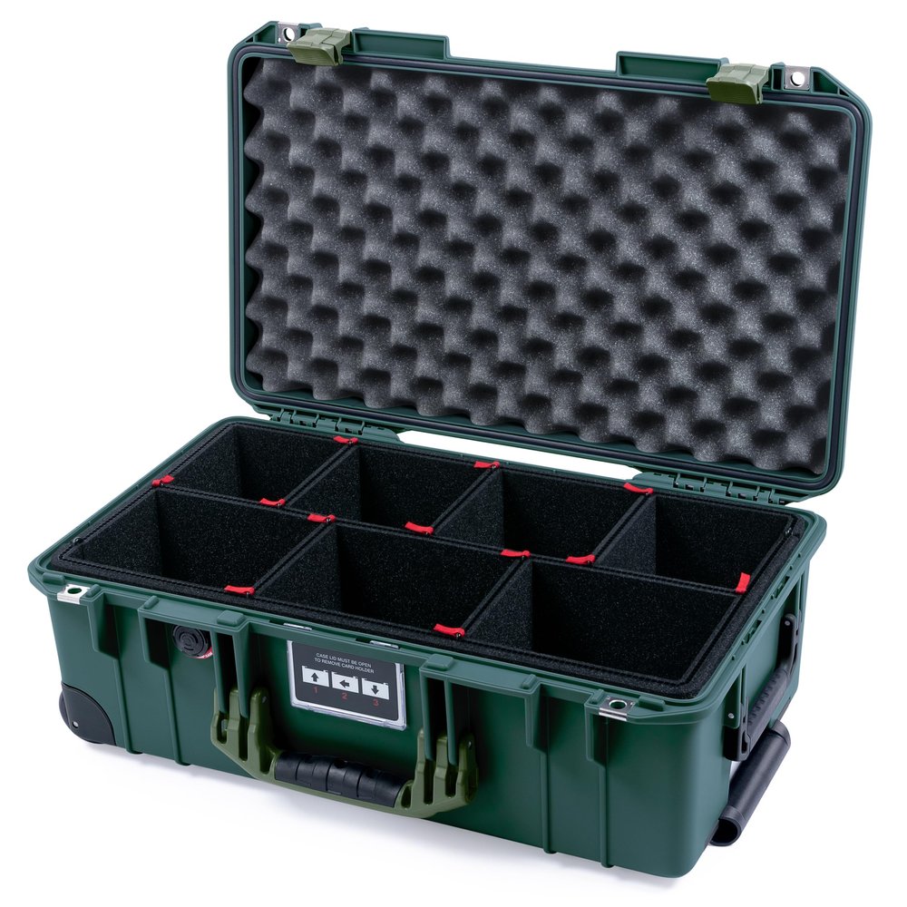 ColorCase Pelican Air 1535 Carry-on Case Trekking Green - Medium Size Waterproof Case with TrekPak Divider System & Convoluted Lid Foam - OD Green Handles & Latches
