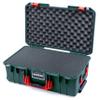 ColorCase Pelican Air 1535 Carry-on Case Trekking Green - Medium Size Waterproof Case with Mesh Lid Organizer Only - Red Handles & Latches view 1