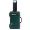 ColorCase Pelican Air 1535 Carry-on Case Trekking Green - Medium Size Waterproof Case with Mesh Lid Organizer Only - Red Handles & Latches view 2