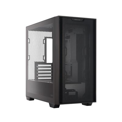 ASUS A21 Black Micro ATX PC Case Supports BTF Hidden Connector Technology, Graphics Cards up to 380mm, 360mm Coolers, & ATX PSUs, Includes Porous Front-Panel mesh and Cable Management Compartment