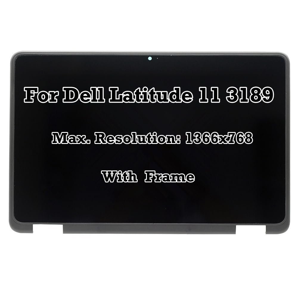 11.6" Replacement for Dell Latitude 11 3189 HD 1366x768 LCD Display Touch Screen Digitizer Assembly Frame Winbook