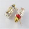 CAUME 2pcs Gold Copper Speaker Cable Box Terminals Binding Post Female Jack 32mm B&R view 1