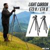 SLIK 109427 Carbon Tripod, Light Carbon, E73 II, 3-Level Telescopic, Carbon Pipe, Storage Case Included, 3-Way Head Mount, Full Size, Total Height 6.9 inches (1,775 mm) view 2