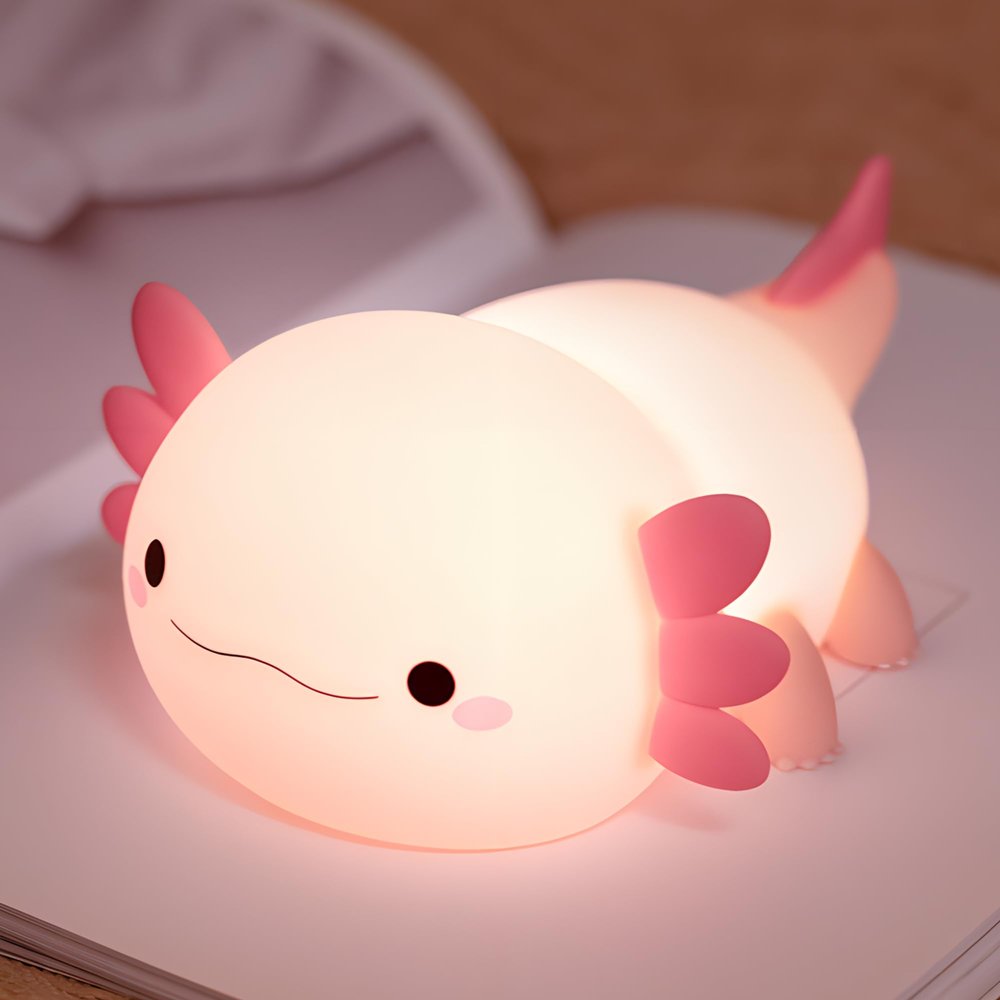 OkiyiD Axolotl Gifts, Cute Axolotl Night Light for Kids, Animal Silicone Nursery Night Lamp, Cute Room Decor Night Light for Kids Girls Boys Birthday Christmas Gifts