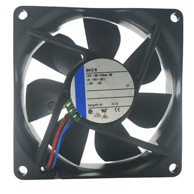 12V 8412N 170mA 2W 8025 Cooling Fan 80X80X25MM 2-Wire 8412 N