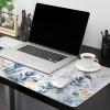 Oversized Gaming Mouse Pad, Christmas Winter Blue Poinsettia Snowflake Robin Eucalyptus Leaves Desk Mat for Home Office Non-Slip Extended XXL Computer Mouse Pad for Laptop Desktop Keyboard,35x15in view 2