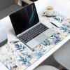 Oversized Gaming Mouse Pad, Christmas Winter Blue Poinsettia Snowflake Robin Eucalyptus Leaves Desk Mat for Home Office Non-Slip Extended XXL Computer Mouse Pad for Laptop Desktop Keyboard,35x15in view 3