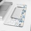 Oversized Gaming Mouse Pad, Christmas Winter Blue Poinsettia Snowflake Robin Eucalyptus Leaves Desk Mat for Home Office Non-Slip Extended XXL Computer Mouse Pad for Laptop Desktop Keyboard,35x15in view 4