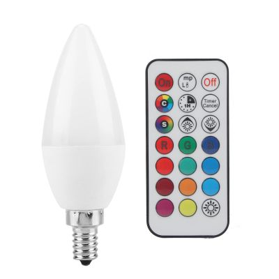 Color Changing RGB LED Light Bulbs, 3W Smart Bulbs with 12 Colors 2 Modes Remote Control, E27 E14 E12 B22 Candle Warmer Bulbs for Small Light Fixtures