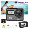Action Camera 4K Ultra HD Action Camera Touch Double LCD WiFi 16MP 170D 30m Go Waterproof Pro Sport DV Helmet Video Camera with Remote Control Vlogging Camera (Black Camera Add 32GB Card) view 2