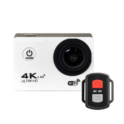 Action Camera Action Camera Ultra HD 4K WiFi Remote Control Sport Camera30m Waterproof Pro Sports DV Helmet Video Recording Camera Vlogging Camera (Color : H9R Yellow) (H9r White)