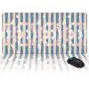 Oversized Gaming Mouse Pad, Blue Striped Snowflake Dots Desk Mat for Home Office Extended XXL Computer Mouse Pad with Non-Slip Backing for Laptop Desktop Keyboard,35x15 inch view 1