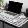 Oversized Gaming Mouse Pad, Blue Striped Snowflake Dots Desk Mat for Home Office Extended XXL Computer Mouse Pad with Non-Slip Backing for Laptop Desktop Keyboard,35x15 inch view 2