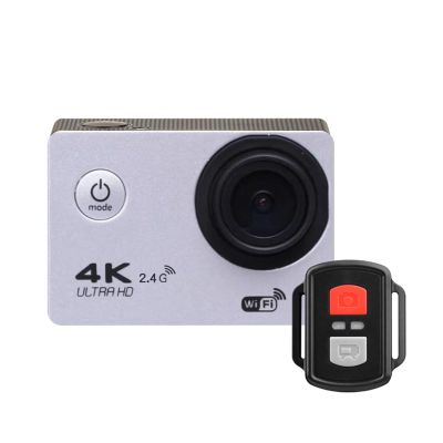 Action Camera Action Camera Ultra HD 4K WiFi Remote Control Sport Camera30m Waterproof Pro Sports DV Helmet Video Recording Camera Vlogging Camera (Color : H9R Yellow) (H9r Silver)