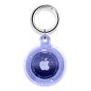 Airtag Holder,Waterproof Air tag Case with Spring Keychain,360 Waterproof Transparent TPU Cover Compatible with Apple Airtag for Pets,Keys, Bags, Luggage(Purple) view 1
