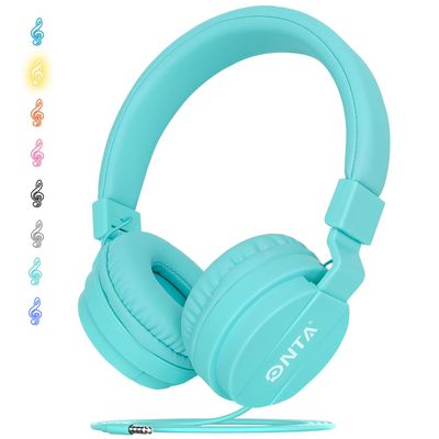 ONTA Kids Headphones for Boys Girls - Child Student Headset Wired Plug Toddler Earphones School Teen on Ear for Ipad | Computer | Smart Phone | Amazon Fire Tablet | Laptop | Plane Travel Game, Green