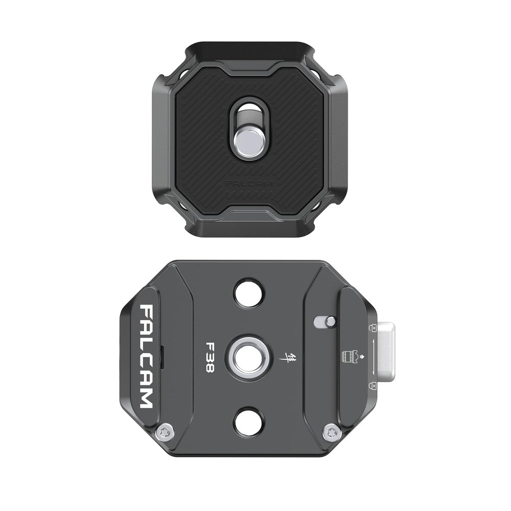 FALCAM F38 Quick Release Kit V2, Quick Release System, Base and Plate with 1/4" and 3/8" Screw Thread for Tripod, Monopod, Stabilizer, Slider - F38B3404