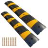 F COME Rubber Speed Bump 6 Feet Rubber Driveway Modular Heavy Duty Speed 72.4 x 12 x 2.4 Inch Cable Protector Ramp for Garage Gravel Roads Asphalt Concrete, 6Ft-Speed Bump (2 pack 6ft speed hump) view 1