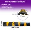 F COME Rubber Speed Bump 6 Feet Rubber Driveway Modular Heavy Duty Speed 72.4 x 12 x 2.4 Inch Cable Protector Ramp for Garage Gravel Roads Asphalt Concrete, 6Ft-Speed Bump (2 pack 6ft speed hump) view 4