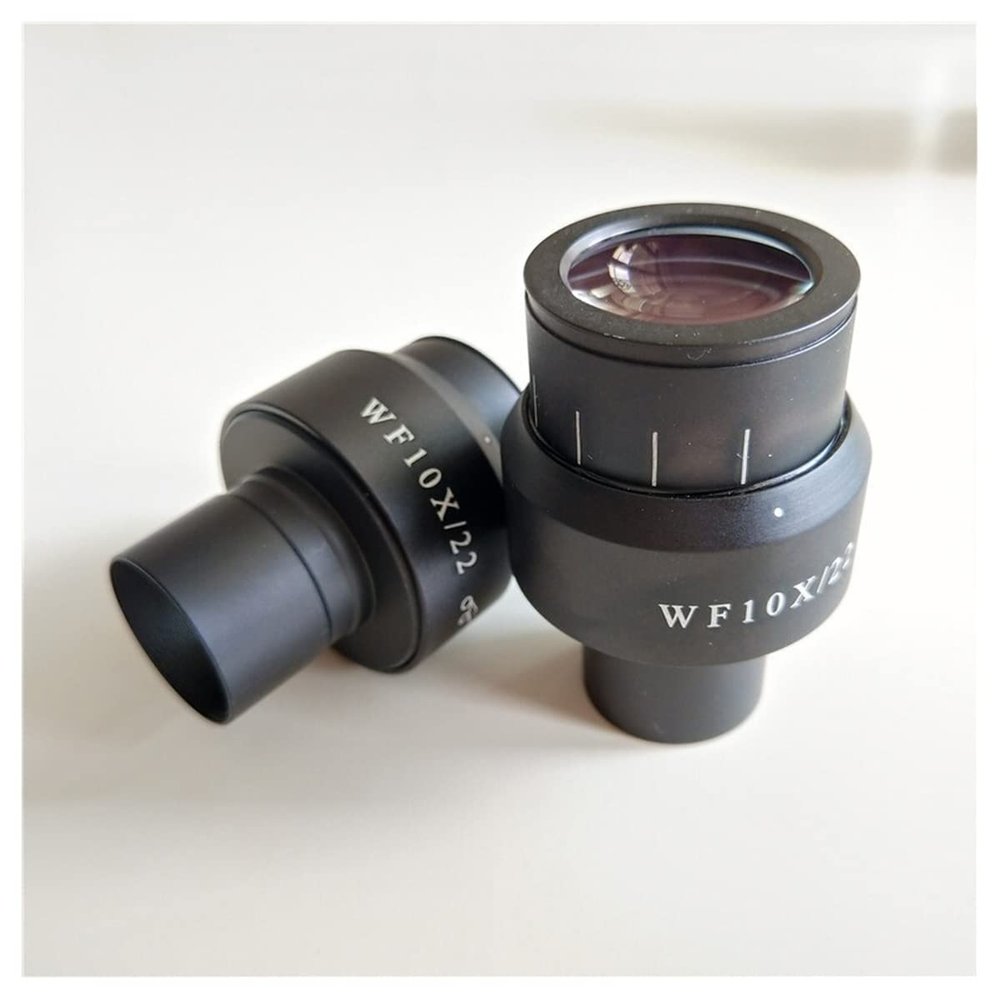 Microscope Kit WF10X 22MM 23mm 24mm Adjustable Wide Angle Biological Microscope Eyepiece Lens 23.2mm with Rubber Eye Guards Microscope Lens Adapters (Color : 2pcs 22mm)