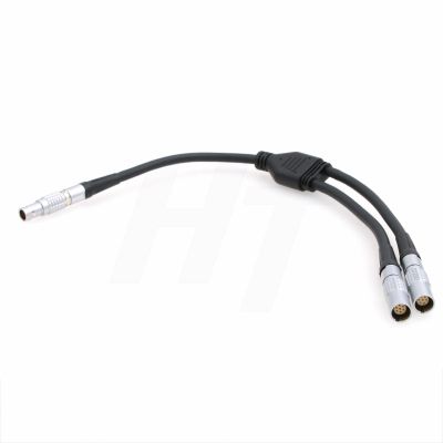 HangTon Splitter Cable Extension for Trimble Serial Data Radio Power R9 R10 R12 R6 R7 R8 GPS GNSS Receiver 5700 5800, Male 7 Pin to 2 Female 7 Pin 30cm
