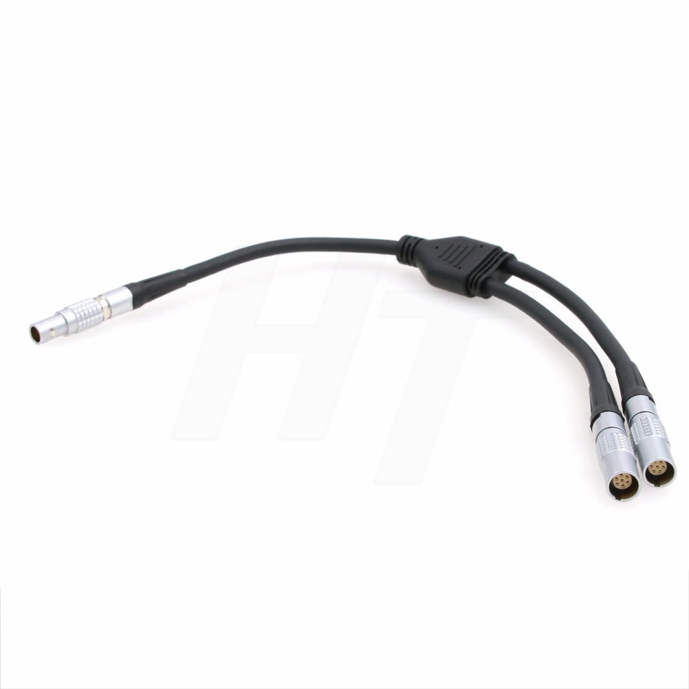HangTon Splitter Cable Extension for Trimble Serial Data Radio Power R9 R10 R12 R6 R7 R8 GPS GNSS Receiver 5700 5800, Male 7 Pin to 2 Female 7 Pin 30cm