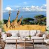 12x8ft Giraffe Backdrop Africa Safari Landscape Photography Background Kids Birthday Baby Shower Giraffe Animals Party Banner Decorations Supplies Photo Booth Props view 4