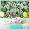 10x6.5ft Safari Backdrop Jungle Animals Rainforest Photography Background Kids Wild One Birthday Baby Shower Party Banner Decorations Cake Table Supplies Photo Booth Props view 4