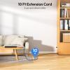 24 Widely Outlets Extension Cord 10 Ft NTONPOWER 15A/1875W Power Strips with Surge Protection 4000J,Black Extension Cord Surge Protector with 4 USB Ports(2 USB C), Wall Mount Holes for Home, Office view 3