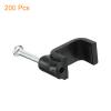 uxcell Cable Clips with Steel Nail, 200Pcs 10mm/0.39" Plastic Cable Wire Clips, Ethernet Cable Clips Nail in Cable Clips for Home Wires Cables Cords Management, Black view 3