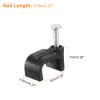 uxcell Cable Clips with Steel Nail, 100Pcs 9mm/0.35" Plastic Cable Wire Clips, Ethernet Cable Clips Nail in Cable Clips for Home Wires Cables Cords Management, Black view 2