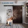 FREDBECK 48in x 84in Brown Wood Barn Door with 8ft Barn Door Hardware Track Kit Included, Double Surfaces,Simple Assembly is Required,K-Frame,Coffee view 4