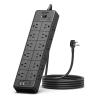 24 Widely Outlets 5 Ft Extension Cord NTONPOWER 15A/1875W Power Strips,Black Extension Cord 25FT with 4 USB Ports(2 USB C), Wall Mount Holes for Home, Office view 1