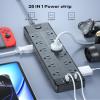 24 Widely Outlets 5 Ft Extension Cord NTONPOWER 15A/1875W Power Strips,Black Extension Cord 25FT with 4 USB Ports(2 USB C), Wall Mount Holes for Home, Office view 2
