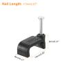 uxcell Cable Clips with Steel Nail, 200Pcs 14mm/0.55" Plastic Cable Wire Clips, Ethernet Cable Clips Nail in Cable Clips for Home Wires Cables Cords Management, Black view 2