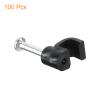 uxcell Cable Clips with Steel Nail, 100Pcs 4mm/0.16" Plastic Cable Wire Clips, Ethernet Cable Clips Nail in Cable Clips for Home Wires Cables Cords Management, Black view 3