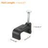 uxcell Cable Clips with Steel Nail, 100Pcs 12mm/0.47" Plastic Cable Wire Clips, Ethernet Cable Clips Nail in Cable Clips for Home Wires Cables Cords Management, Black view 2