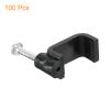 uxcell Cable Clips with Steel Nail, 100Pcs 12mm/0.47" Plastic Cable Wire Clips, Ethernet Cable Clips Nail in Cable Clips for Home Wires Cables Cords Management, Black view 3