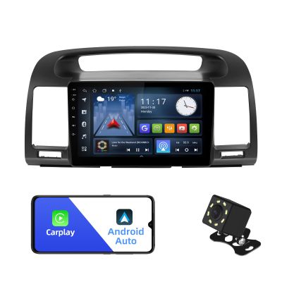 2+32G Android 12 Double Din Car Stereo for Toyota Camry 2000-2006 with 9 Inch Touchscreen Radio Built-in Wireless Carplay/Android Auto/GPS/Bluetooth/FM/AUX-in/Steering Wheel Control/Backup Camera
