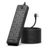 24 Widely Outlets Extension Cord 15 Ft NTONPOWER 15A/1875W Power Strips with Surge Protection 4000J,Black Extension Cord Surge Protector with 4 USB Ports(2 USB C), Wall Mount Holes for Home, Office view 1