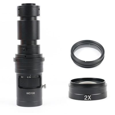 RADHAX Microscope Kit 200X 500X C Mount Zoom Optical Lens Optional 0.5X 2X 0.35X Barlow Lens for Microscope Camera Microscope Lens Adapters (Color : 500X and 2X 1X)