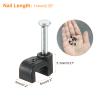 uxcell Cable Clips with Steel Nail, 200Pcs 5mm/0.2" Plastic Cable Wire Clips, Ethernet Cable Clips Nail in Cable Clips for Home Wires Cables Cords Management, Black view 2