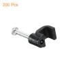 uxcell Cable Clips with Steel Nail, 200Pcs 5mm/0.2" Plastic Cable Wire Clips, Ethernet Cable Clips Nail in Cable Clips for Home Wires Cables Cords Management, Black view 3